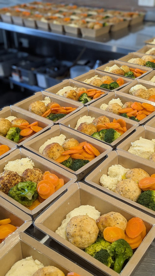 Chicken Kiev with Mash and Steamed Veg