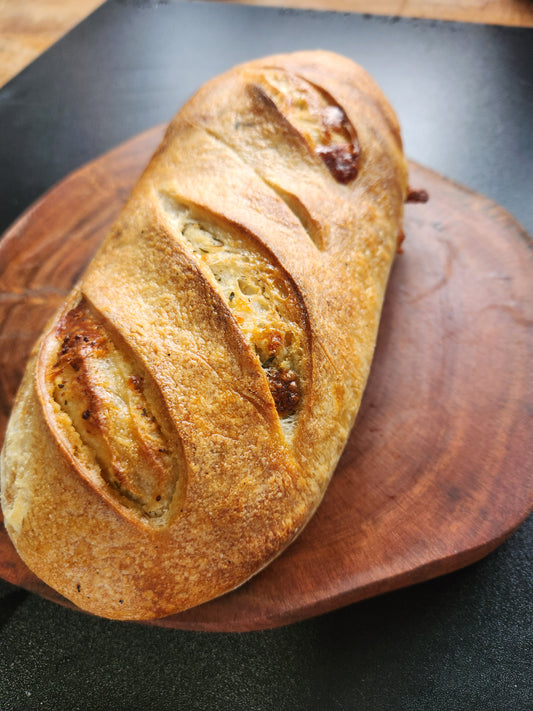 Garlic Herb and Cheese Sourdough - Tasman Loaf Co
