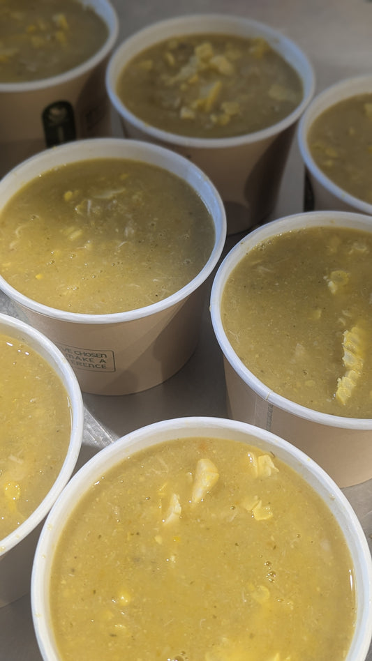 Chicken and Corn Soup with Sourdough